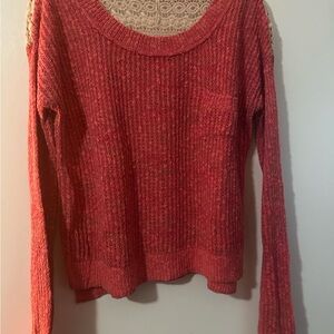 FREE PEOPLE Cozy Pink Knit Sweater Size Large